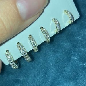 18k gold plated 925 sterling silver half hoop earrings